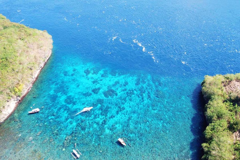 gamat bay beach aerial view